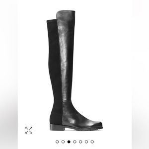 Stuart Weitzman 50/50 Over the Knee Black Leather Boot